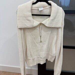 VARLEY Mentone Half Zip Ivory Sweater Knit Size XL Worn once!